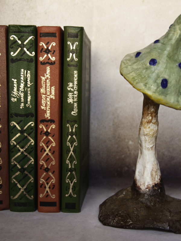 Green mushroom, handmade shelf decor, recycle paper, recycle gift, ecofriendly ideas
